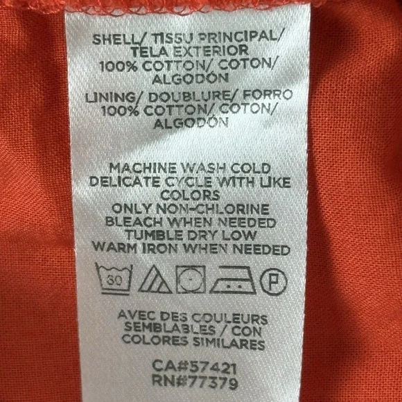 Ann Taylor Top Women Extra Large Orange Eyelet Lace Off Shoulder Sleeveless Crop - Picture 9 of 9